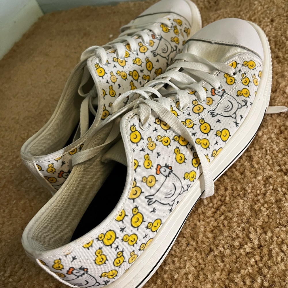 Chick and chicken sneakers Women’s size 12